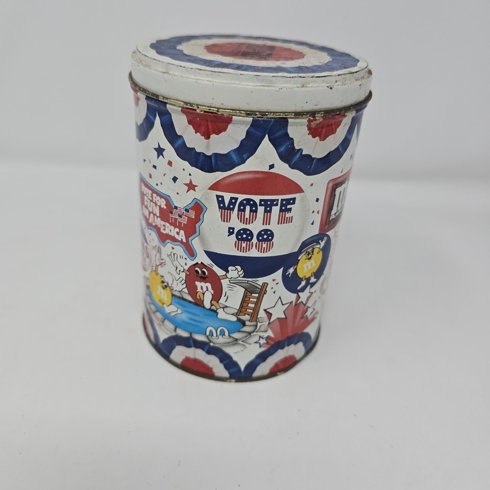 Round Vote '88 July 4th M&M's Tin-FIREWORK'S TONIGHT!‎ Vote For Fun In America